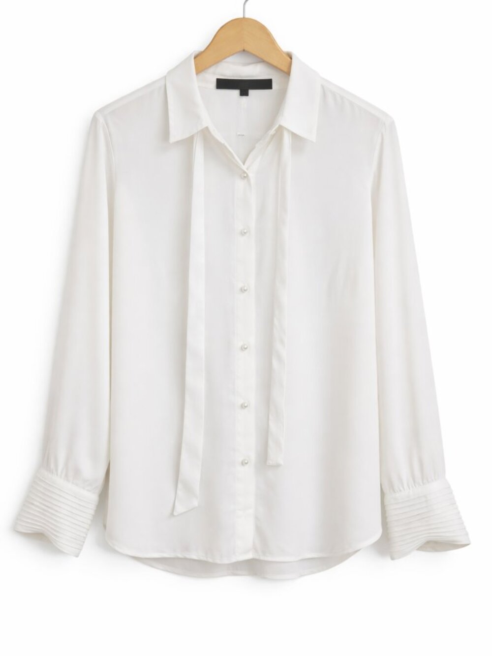 BANANA REPUBLIC | White Tie Neck Button-Up Blouse – Women’s Small